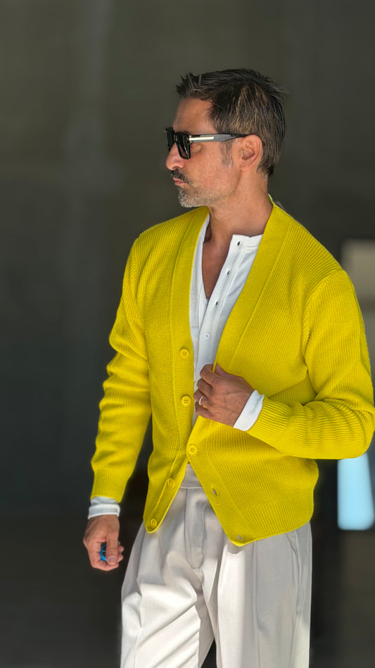 CARDIGAN GIALLO  MAGLIA INGLESE