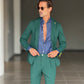 *ABITO VERDE MONOPETTO OPERATO PANTALONE MEZZAMOLLA 00200
