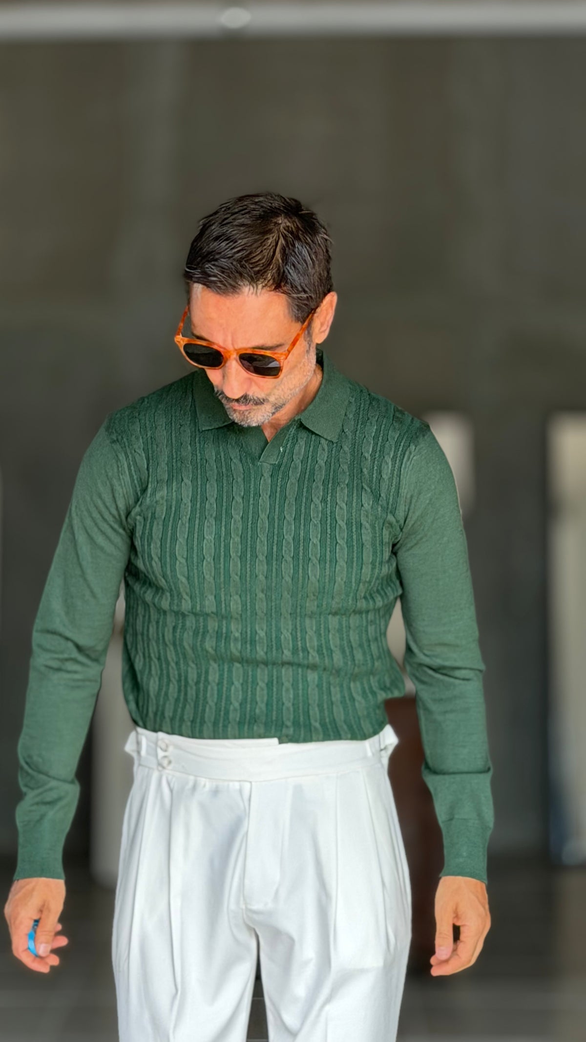 WHITE VISCOSE TROUSERS WITH REGULAR BOTTOM