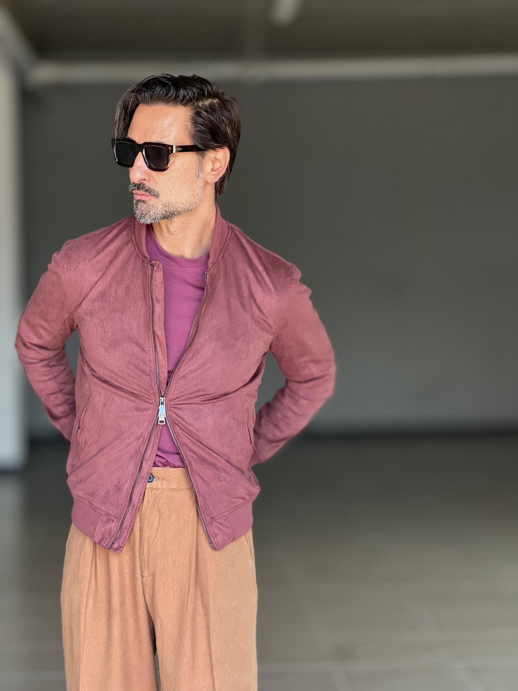 ECO-LEATHER BIKER WITH BLACK ON BLACK STUD