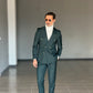 ABITO  VERDE   DOPPIOPETTO BOTTONE METALLO VISCOSA E MISTI