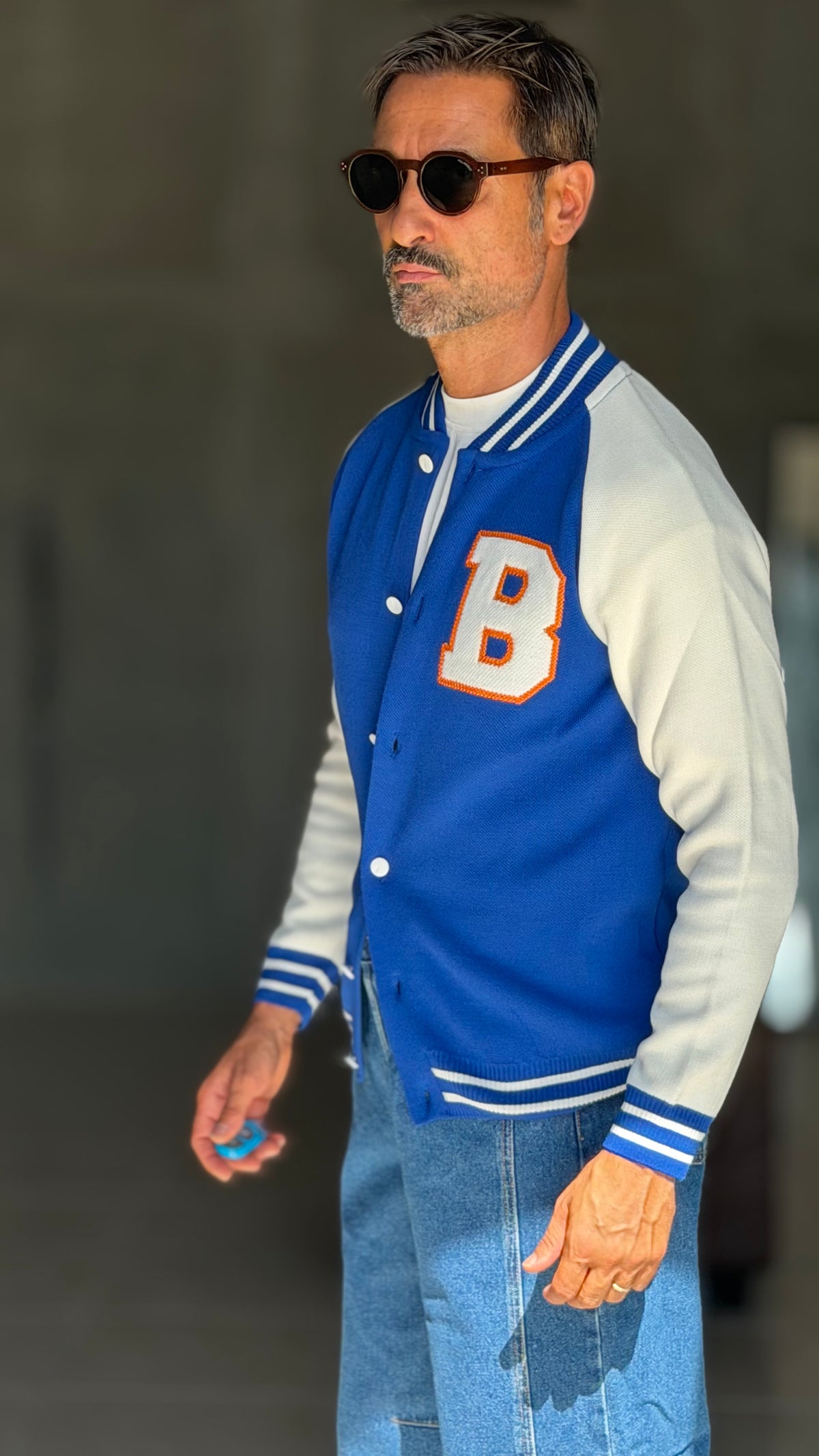 COLLEGE FELPA AZZURRO BICOLORE  B