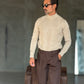 PULLOVER BEIGE  MEZZO COLLO TRECCIA VISCOSA