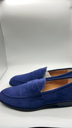 DOUBLE BUCKLE BLACK SUEDE LOAFERS