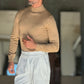 WHITE VISCOSE TROUSERS WITH REGULAR BOTTOM
