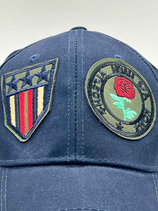 CAPPELLO BLU  COTONE PATCH