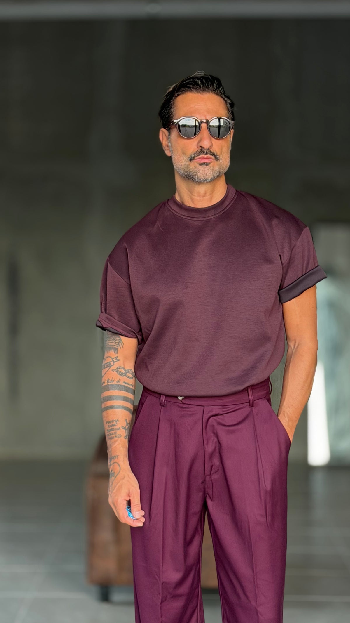 T SHIRT  COLOR VINO OVER FIT