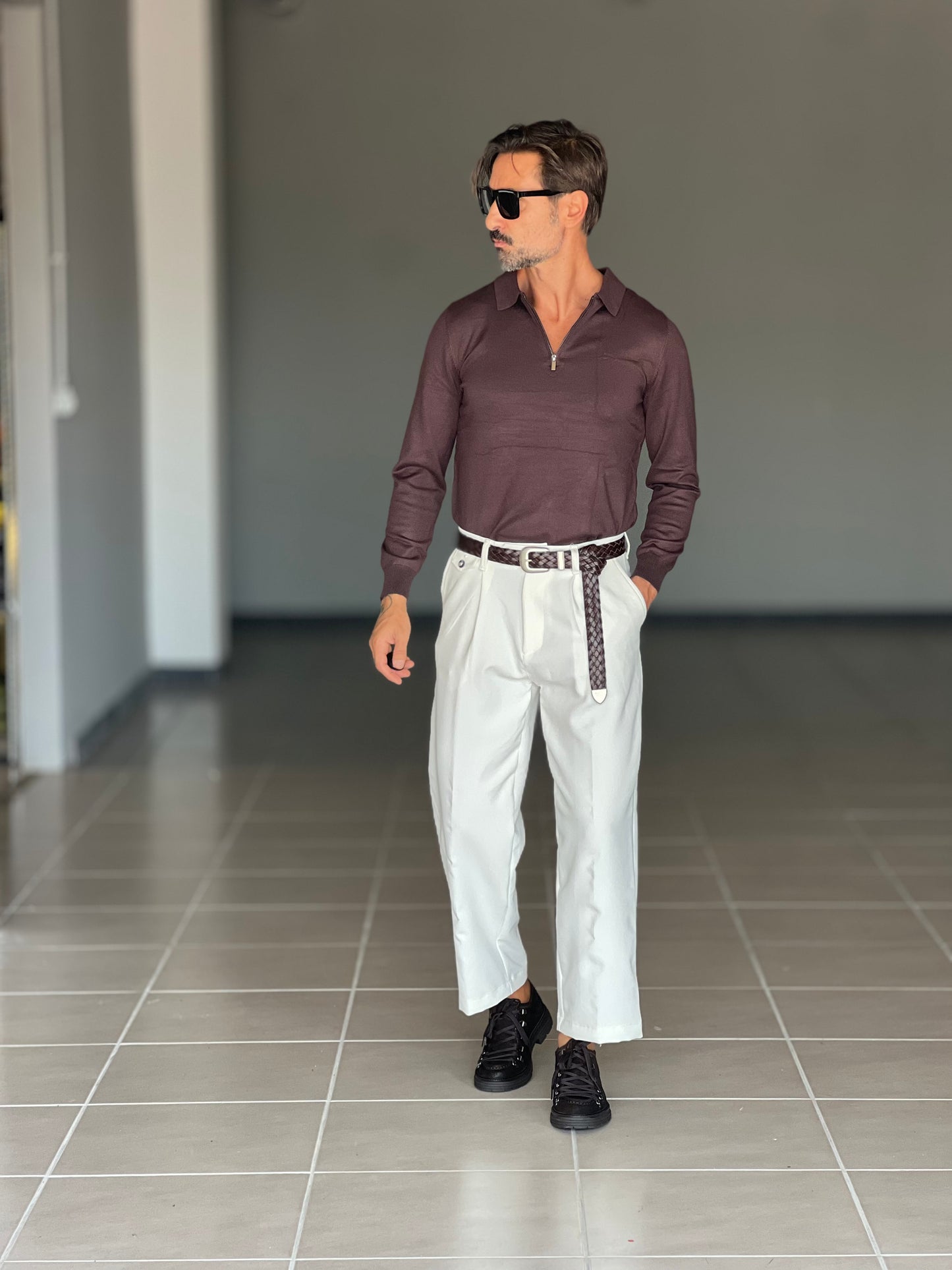 POLO MORO RASATA ZIP  VISCOSA E MISTI