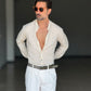 CAMICIA KOON SABBIA LINO E COTONE LAVORAZIONE TRAMATA 00204