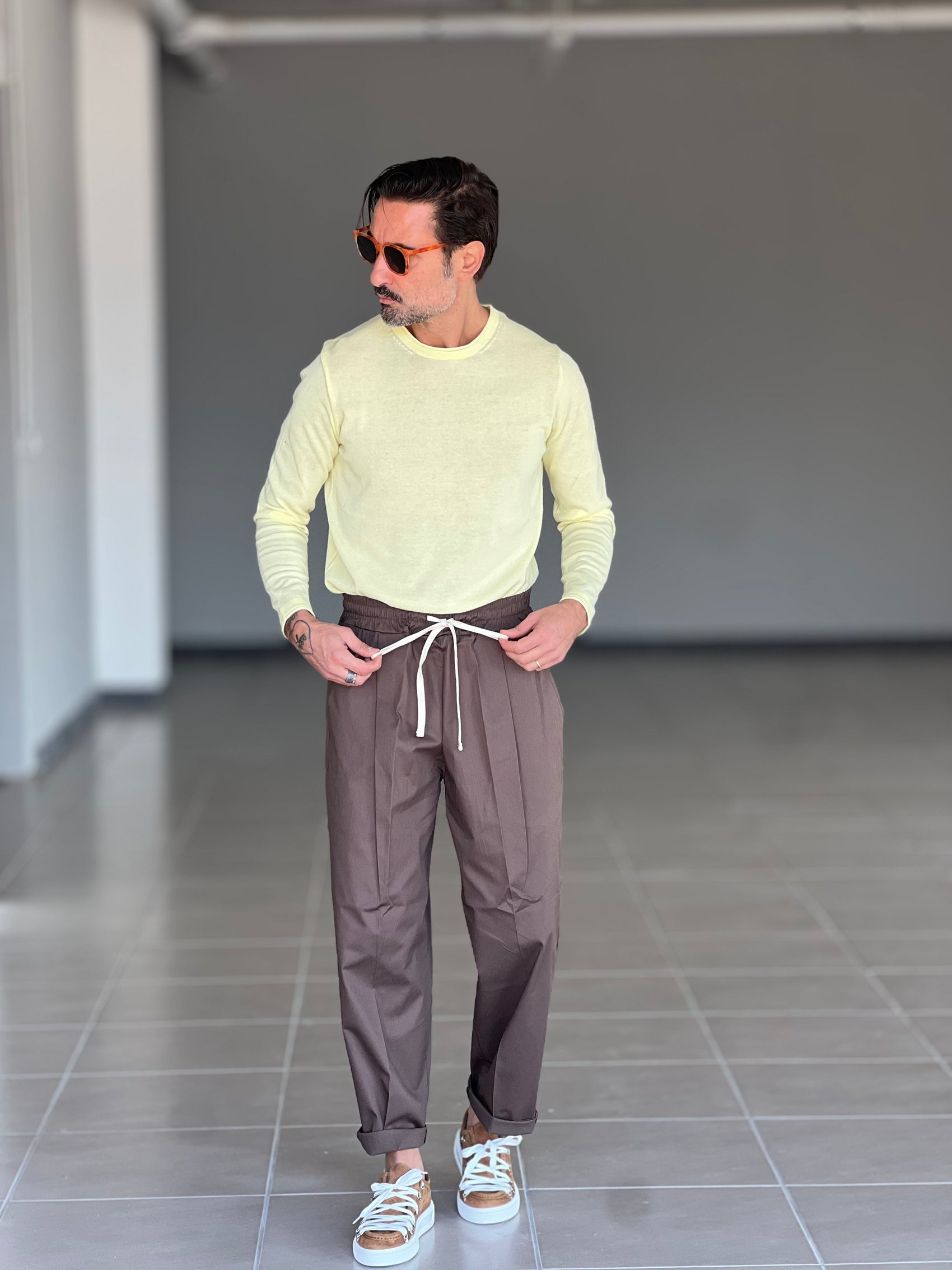 PANTALACCIO  MORO  COTONE OVER FIT