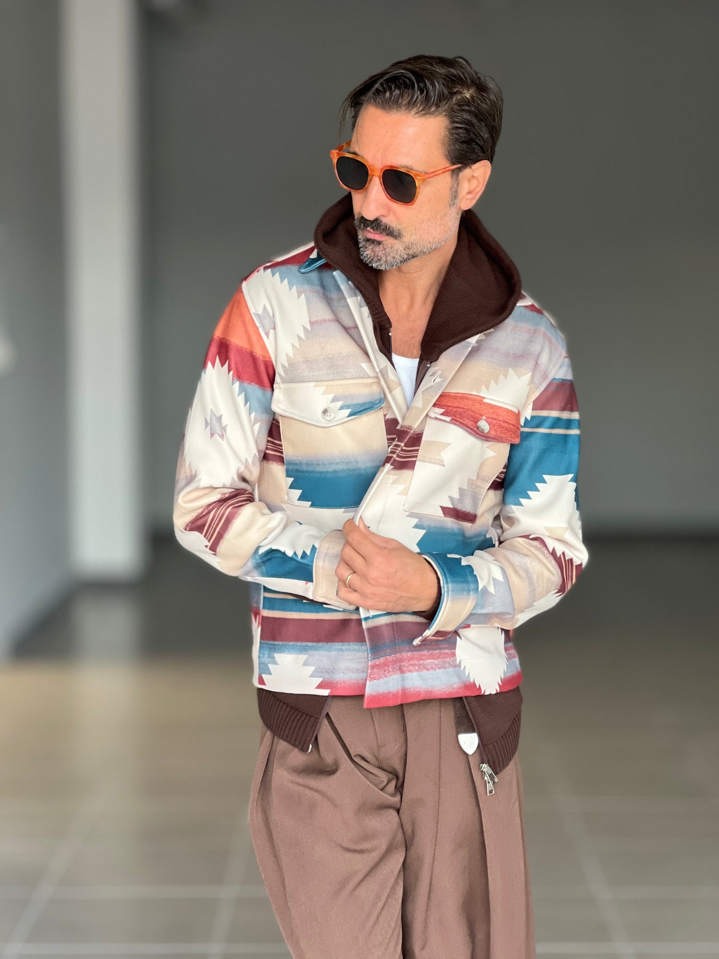 ECO-LEATHER BIKER WITH BLACK ON BLACK STUD