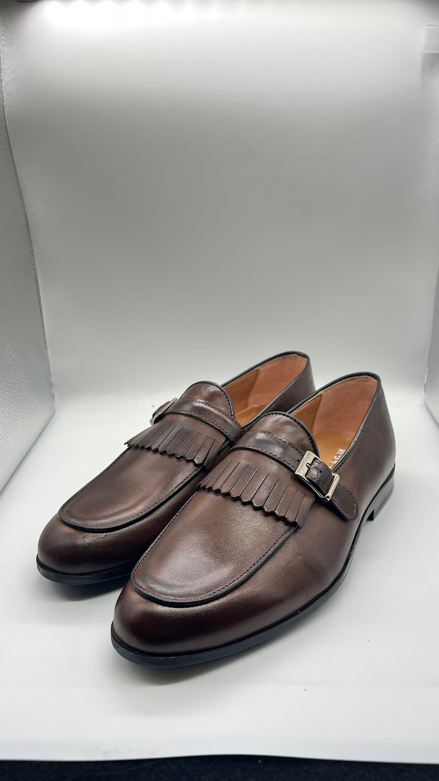 DOUBLE BUCKLE BLACK SUEDE LOAFERS