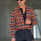 CAMICIA  FLANELLA QUADRO ARANCIO NERO STAMPA SPALLE 1003