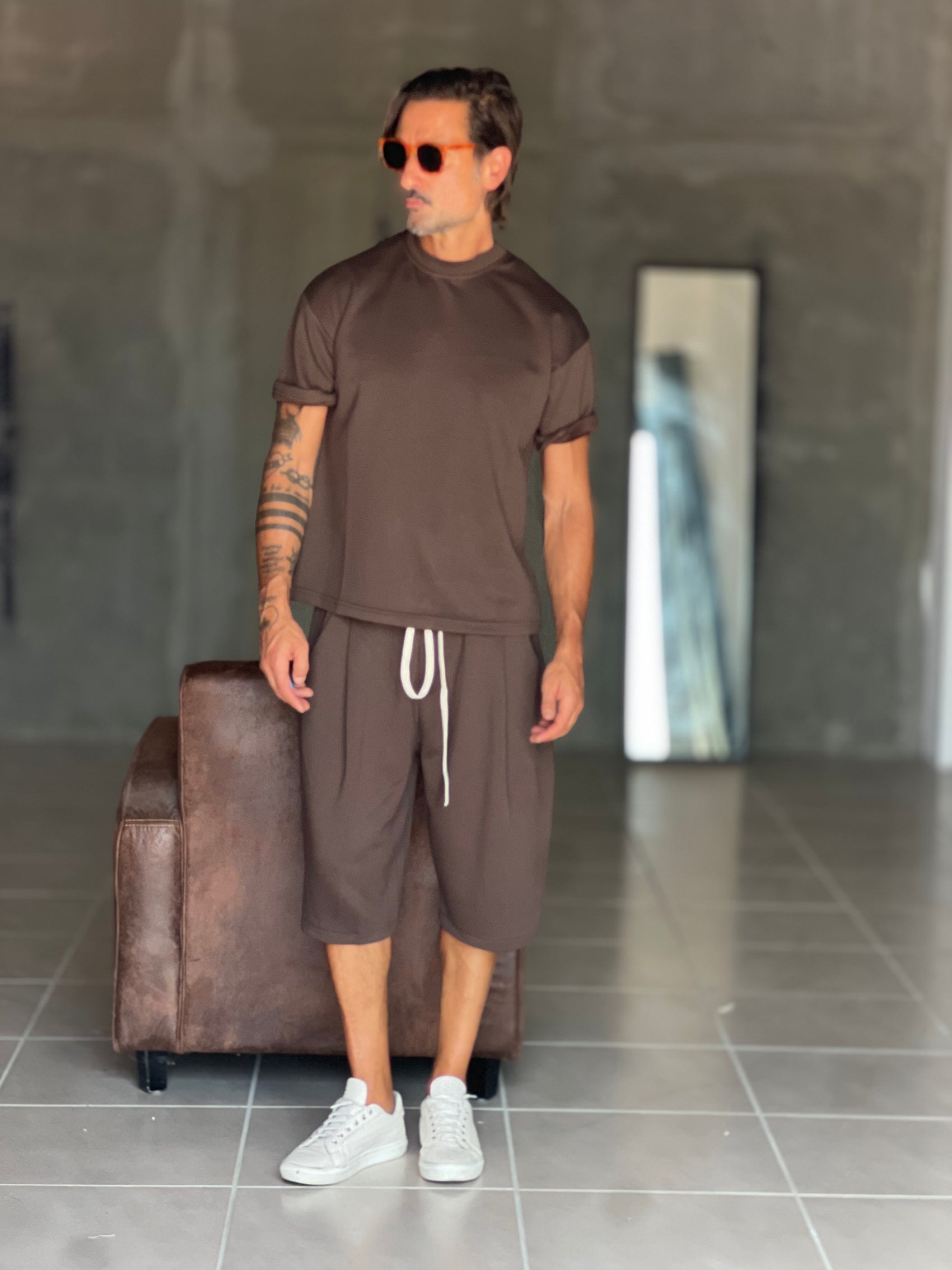 °COORDINATO  FELPA  MORO  MAGLIA  E BERMUDA