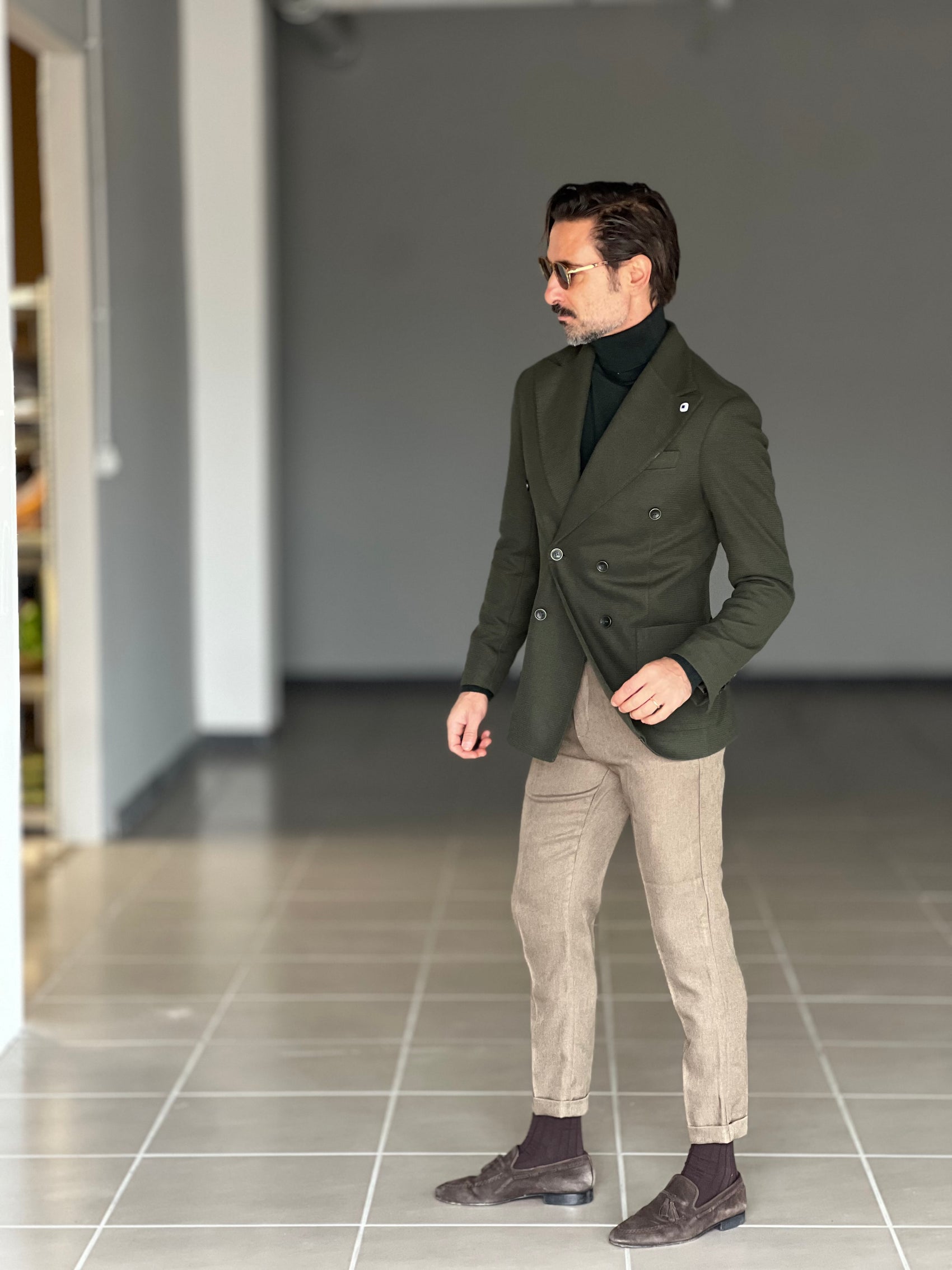 GIACCA OPERATA VERDE DOPPIOPETTO PETRO'SARTORIA