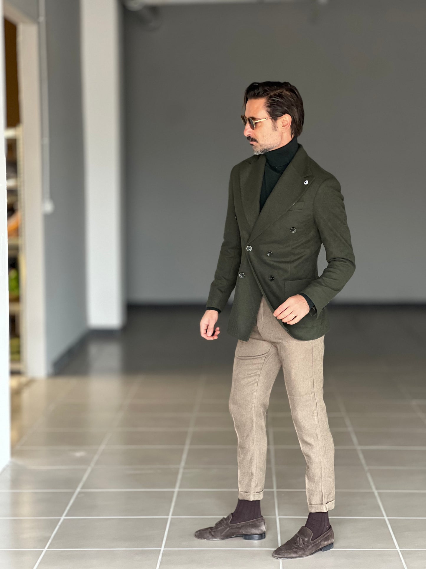 GIACCA OPERATA VERDE DOPPIOPETTO PETRO'SARTORIA