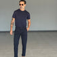 *PANTALONE  BLU NAVY  GABARDINE DI COTONE
