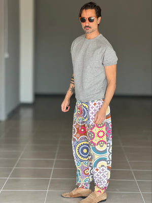 BLACK CHAIN ​​VISCOSE TROUSERS
