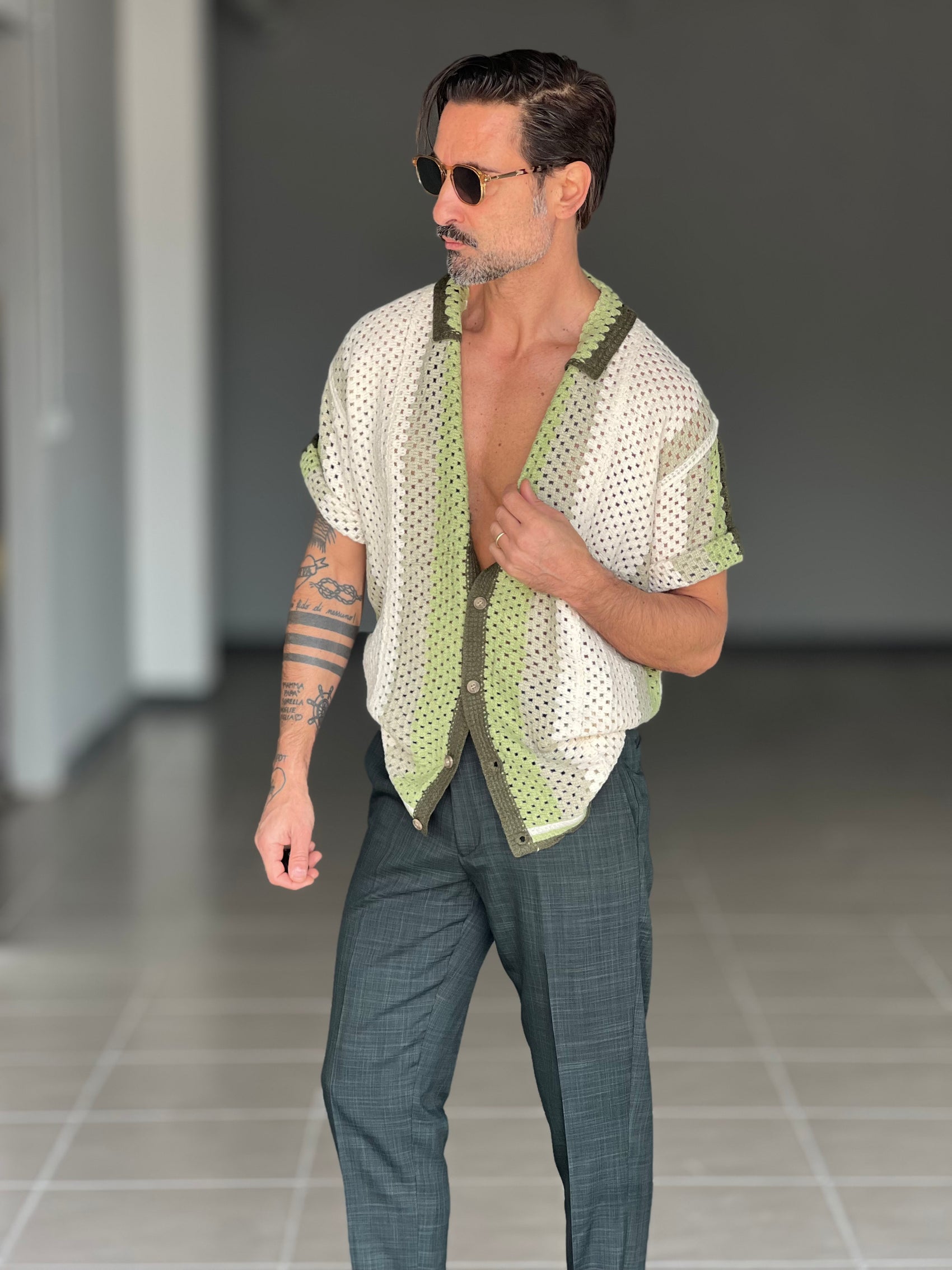 WHITE VISCOSE TROUSERS WITH REGULAR BOTTOM
