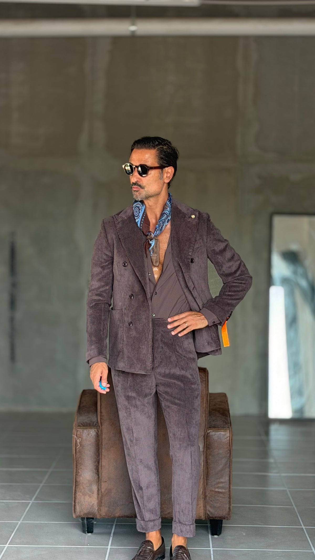 GIACCA DOPPIOPETTO MORO  VELLUTO ROCCIA  003 (ABBINABILE  AL PANTALONE VELLUTO MORO  OO3)