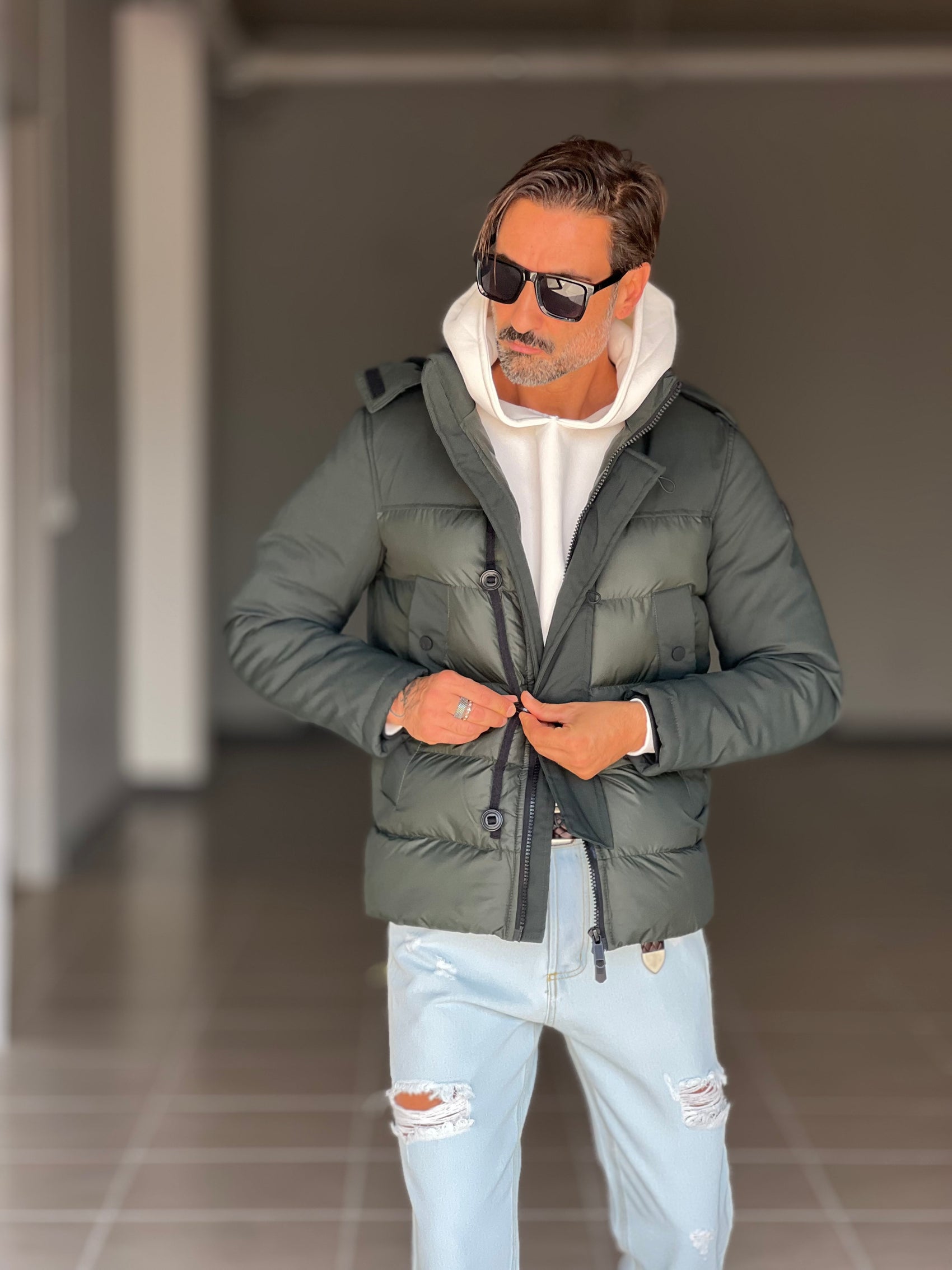 PIUMINO VERDE  TECNCO E TESSUTO DOPPIO CURSORE HAPPER