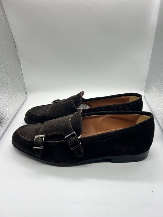 MOCASSINO CAMOSCIO MORO  DOPPIAFIBBIA FONDO GOMMA