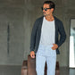 WHITE VISCOSE TROUSERS WITH REGULAR BOTTOM