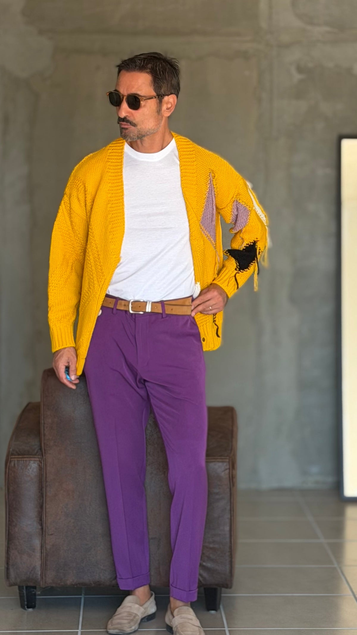 PANTALONE  VIOLA VISCOSA E MISTI TASCA AMERICA