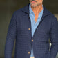 CARDIGAN  POLO BLU  LAVORAZIONE CESTINO