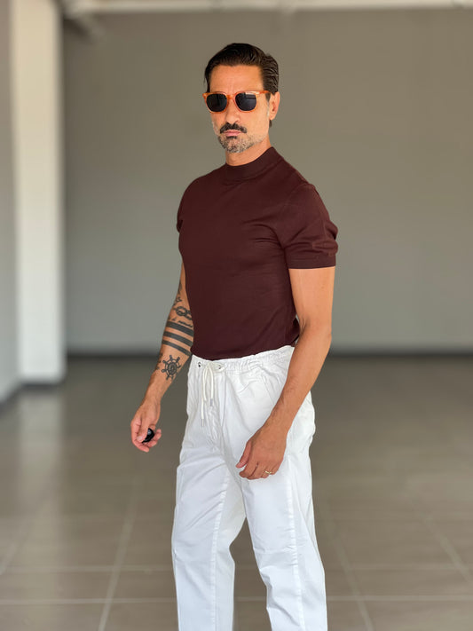MAGLIA GIRO MORO  MEZZO COLLO VISCOSA E MISTI