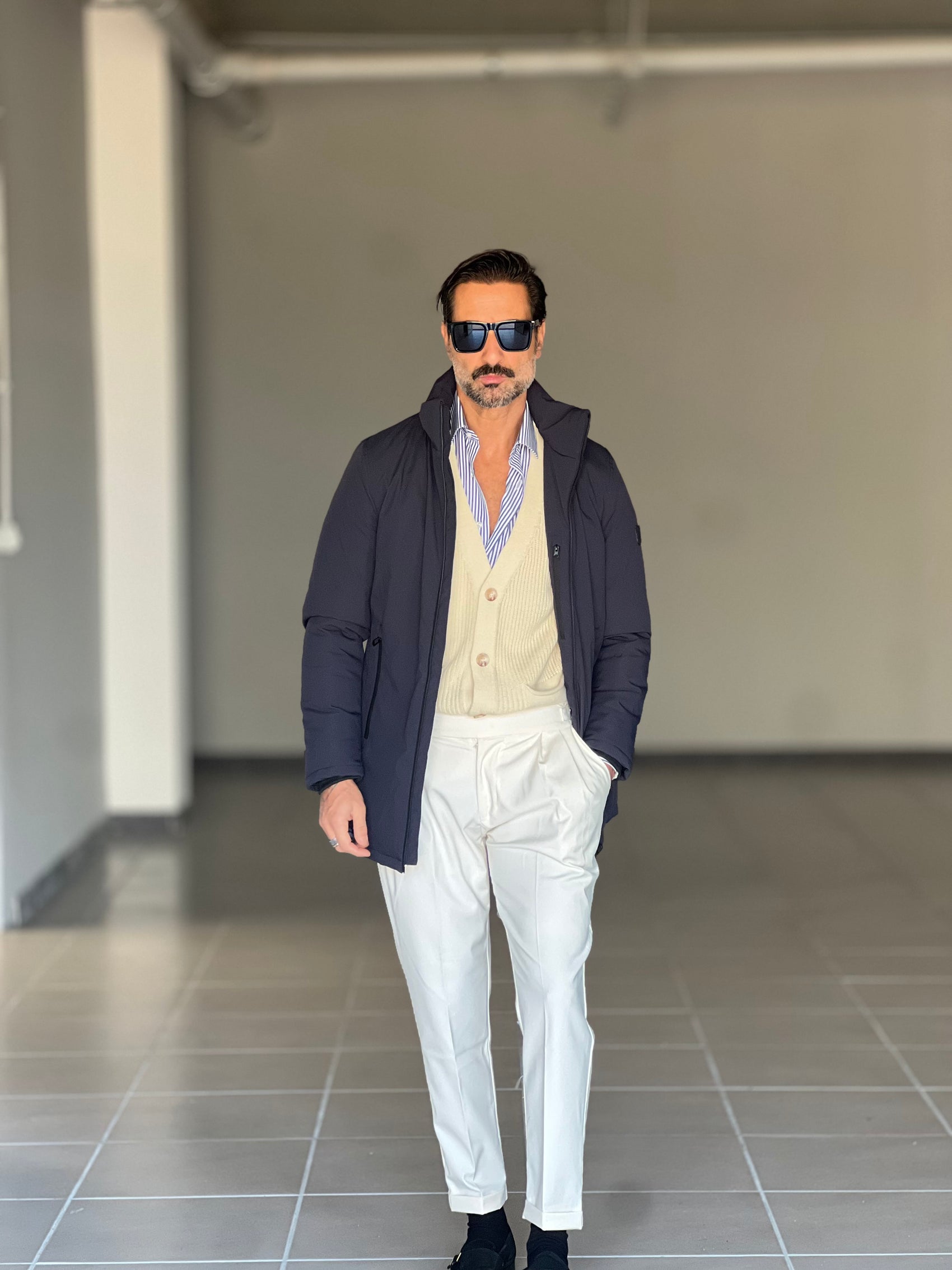 PARKA HAPPER  BLU TESSUTO TECNICO ZIP TERMOSALDATE