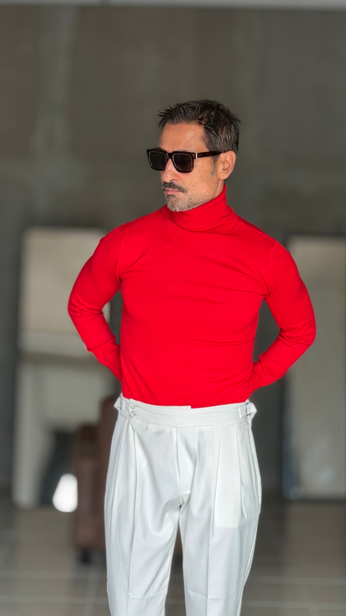 COLLO ALTO  COLOR ROSSO VISCOSA E MISTI