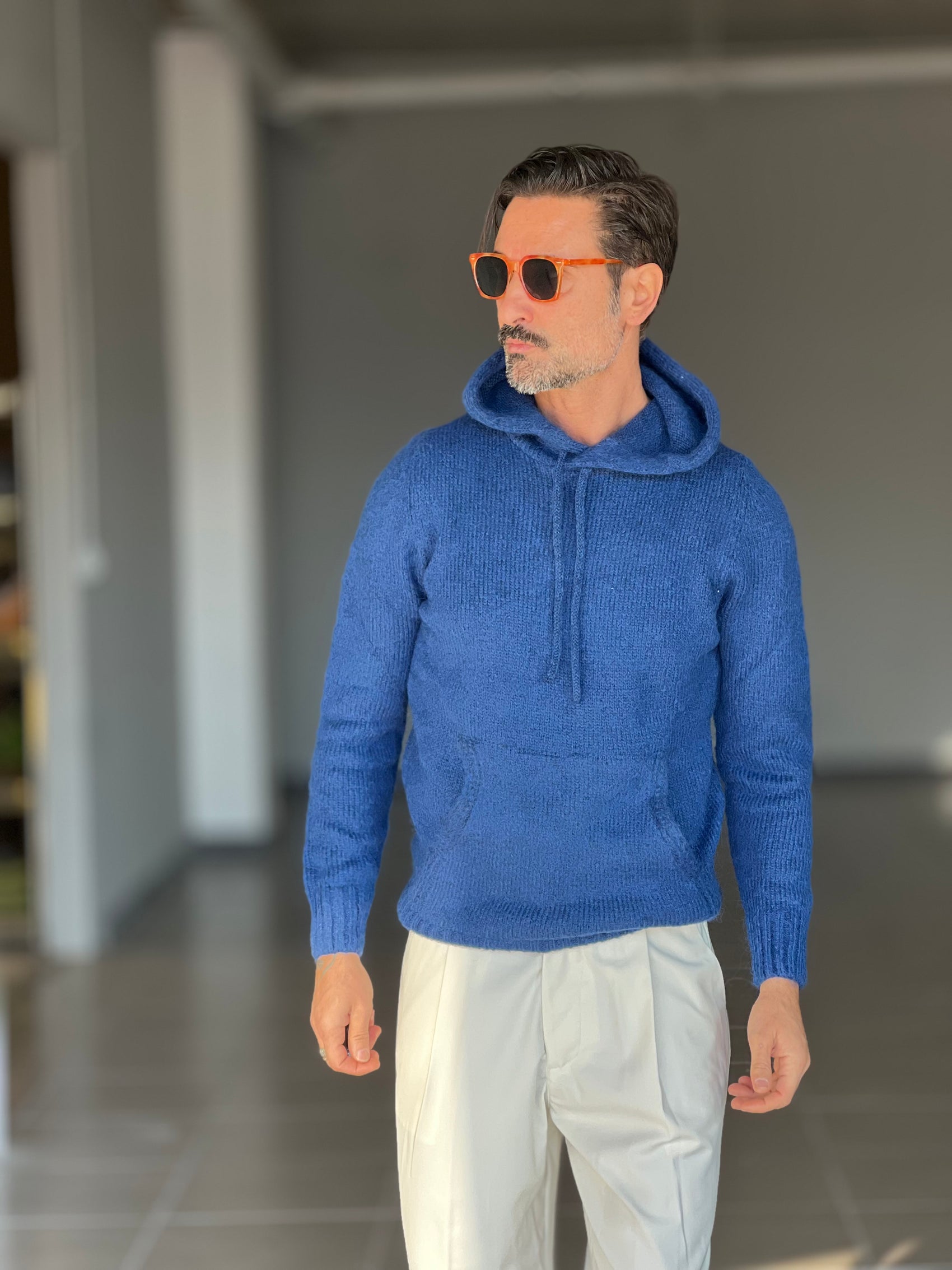 *MAGLIA FELPA BLU ROYAL LANA E MISTI