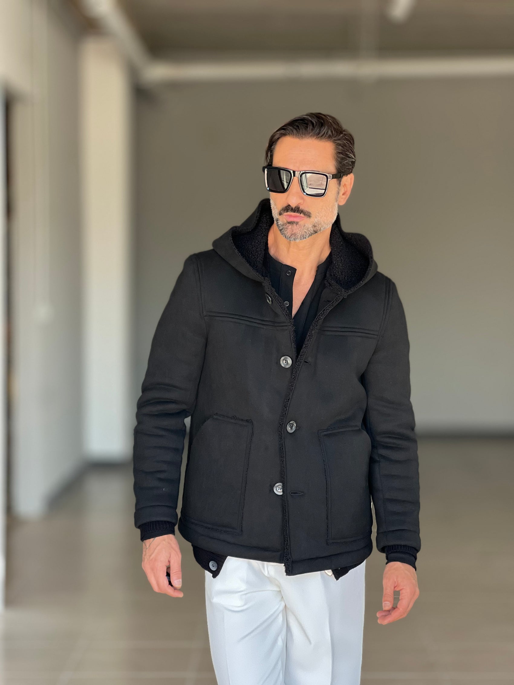 *ECOMONTONE NERO   CAPPUCCIO CONTRASTO NERO ALTATENSIONE