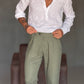 WHITE VISCOSE TROUSERS WITH REGULAR BOTTOM