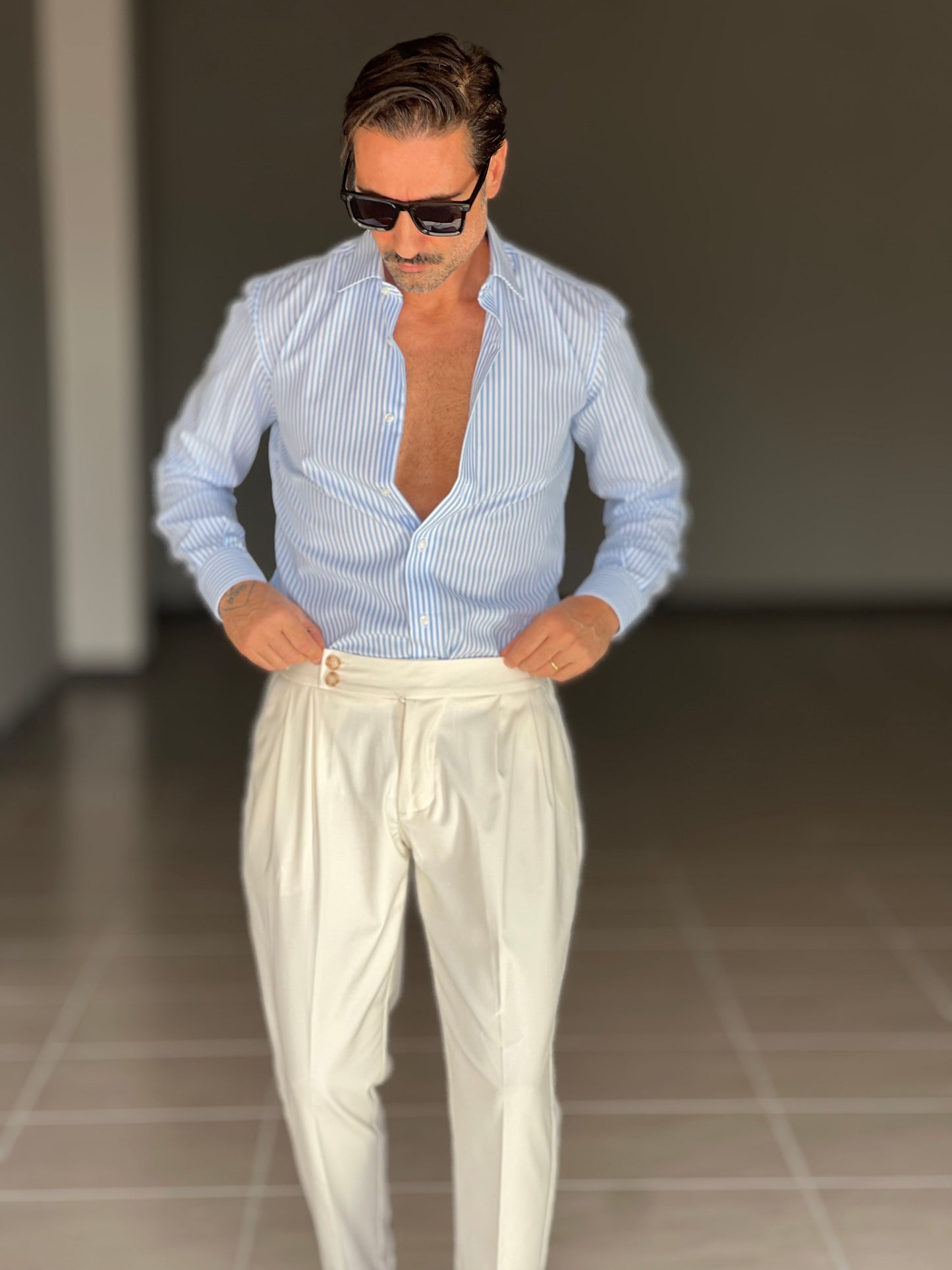 BLACK CHAIN ​​VISCOSE TROUSERS