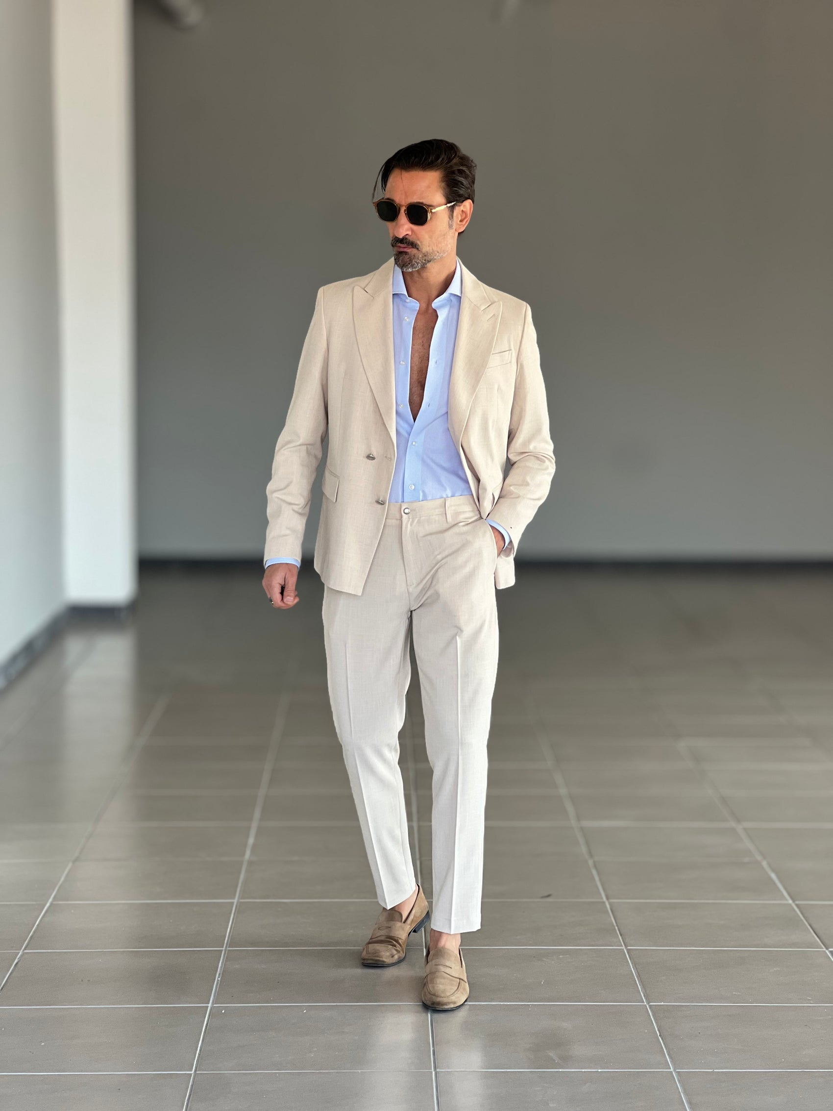 PANTALONE SABBIA ALTATENSIONE PINCES VISCOSA ( CODICE 34 )