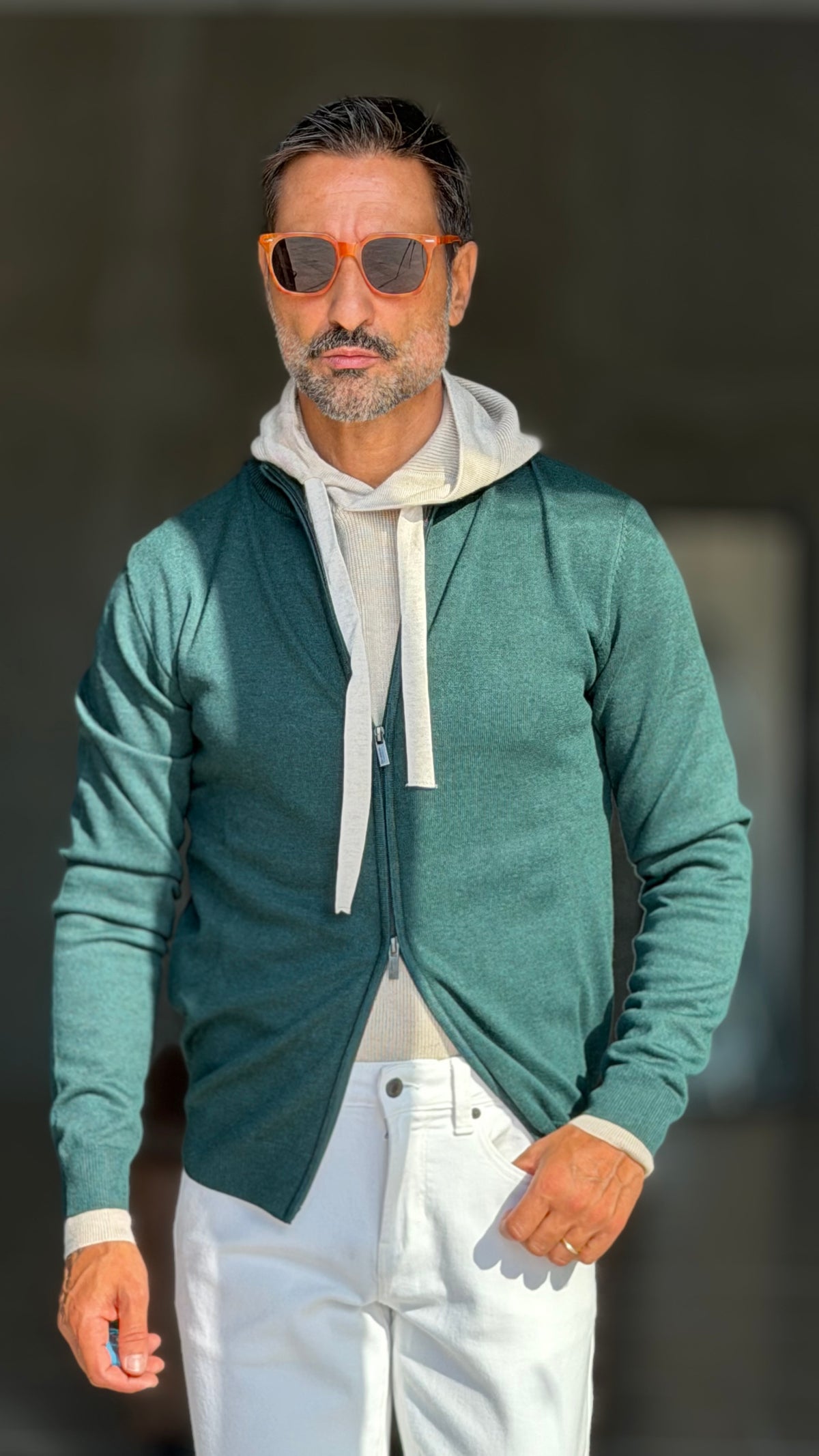 WHITE VISCOSE TROUSERS WITH REGULAR BOTTOM