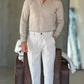 WHITE VISCOSE TROUSERS WITH REGULAR BOTTOM
