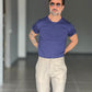 T SHIRT BLU ROYAL TELAMIRA   COTONE STRECH