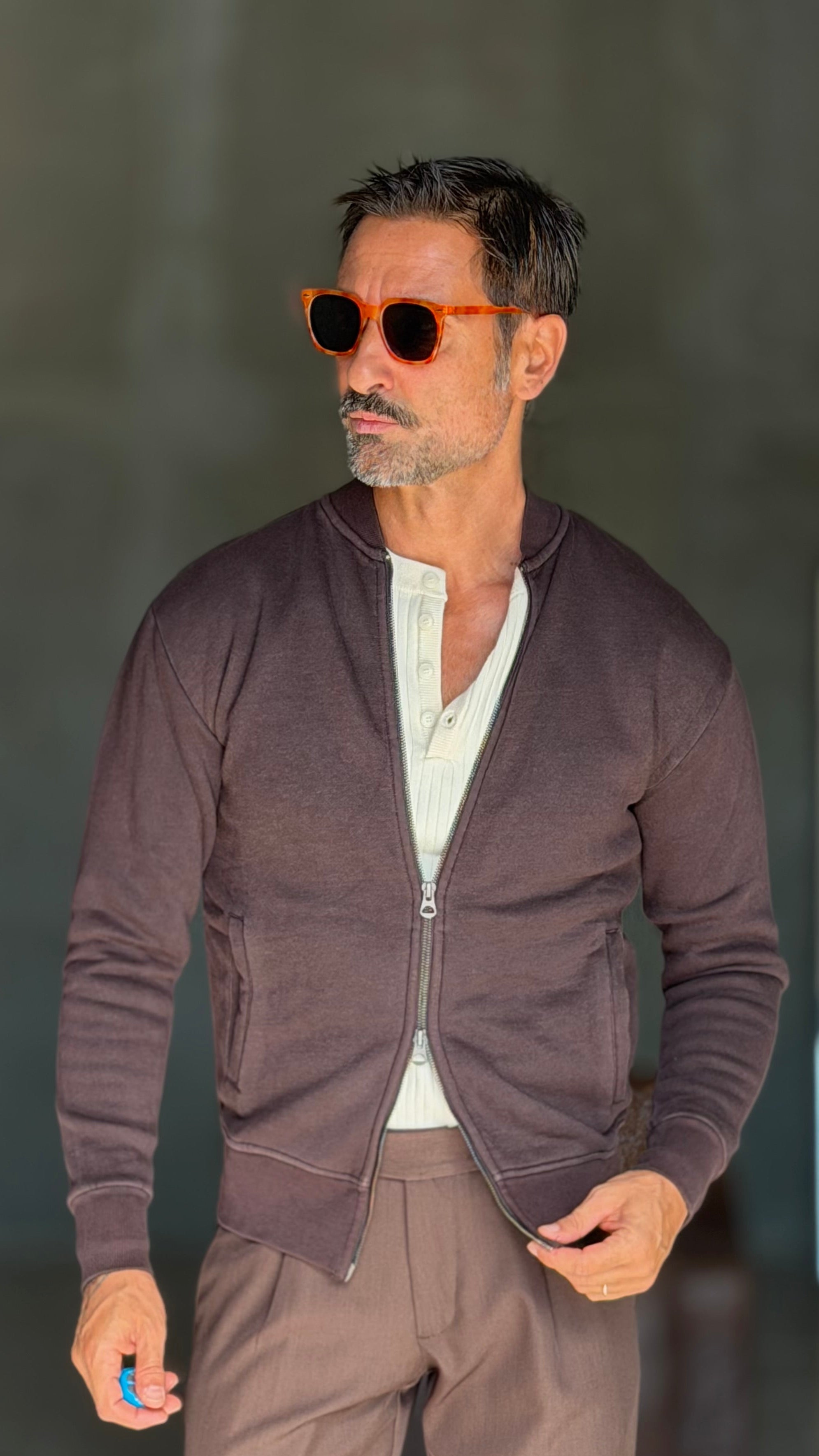 BOMBER FELPA MORO IMBOTTITO 1007