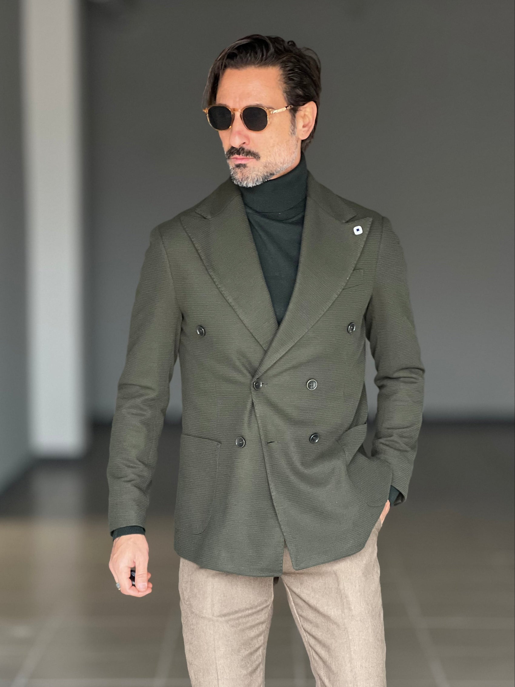 GIACCA OPERATA VERDE DOPPIOPETTO PETRO'SARTORIA