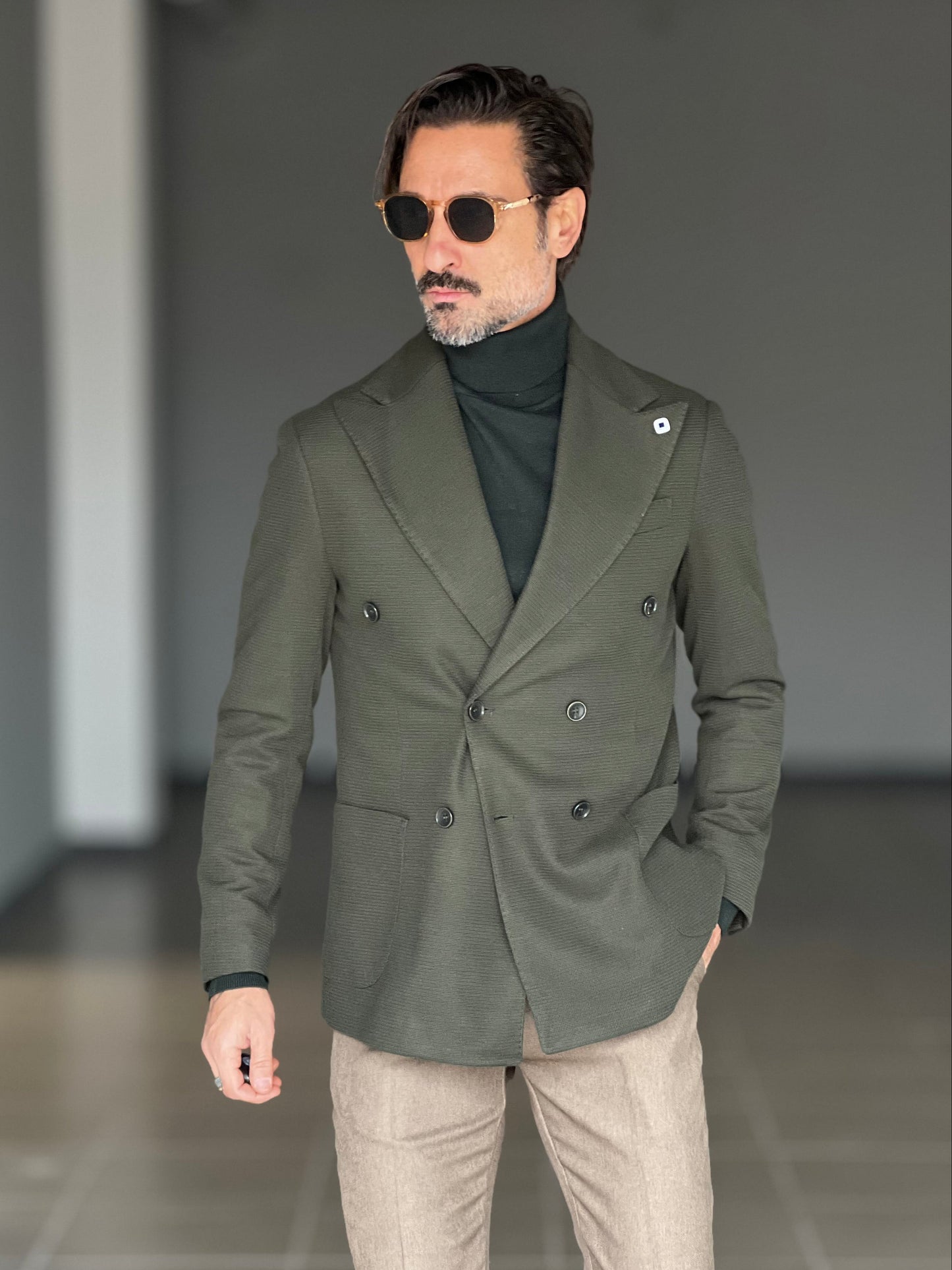 GIACCA OPERATA VERDE DOPPIOPETTO PETRO'SARTORIA