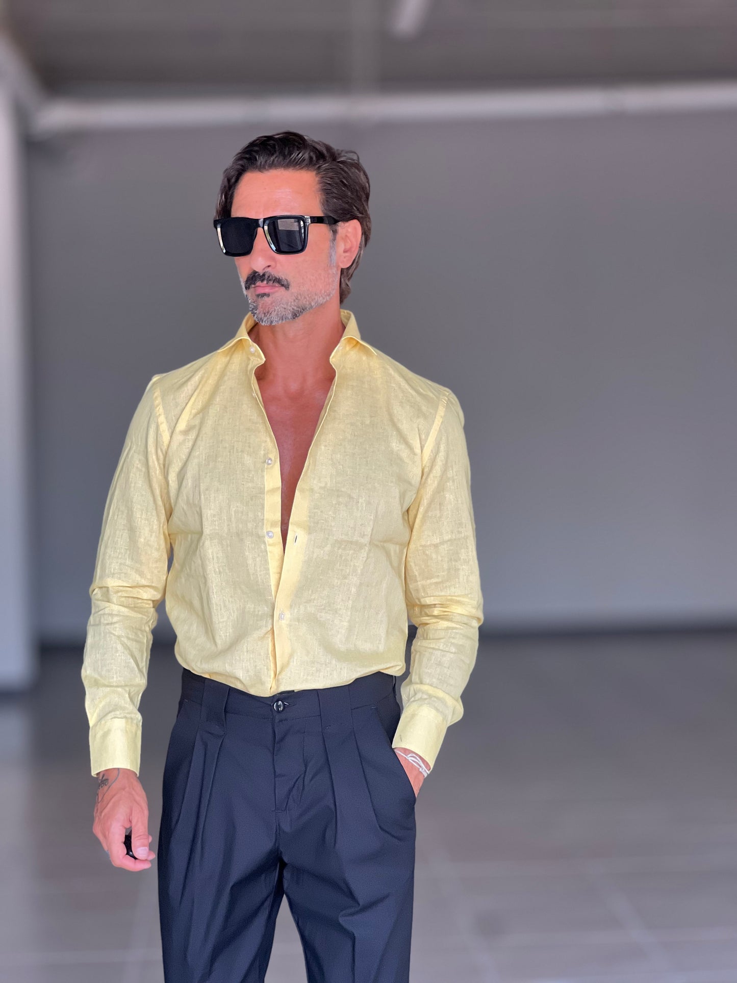 CAMICIA  LIMONE  100%LINO