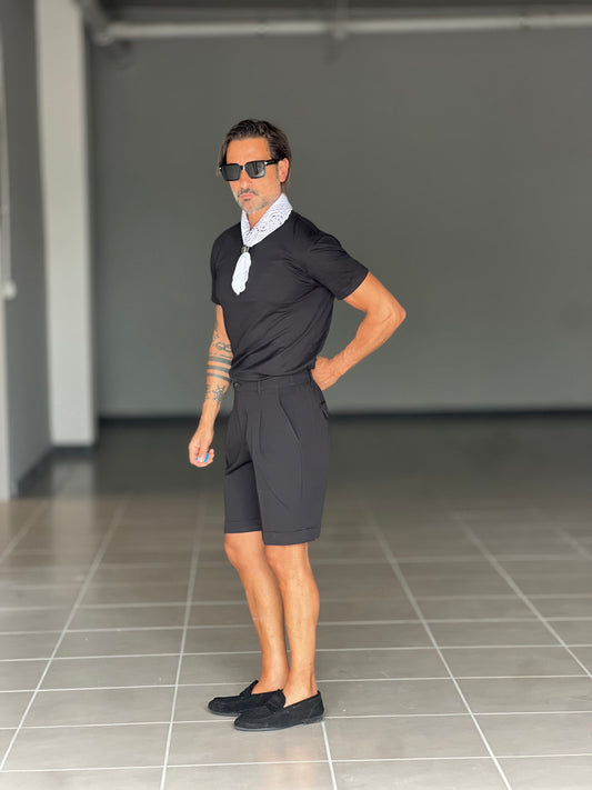 BERMUDA NERO   PINCES COTONE 553