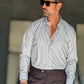 CAMICIA MILLERIGHE MORO  STRETCH POPELINE DI COTONE