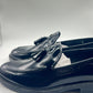 DOUBLE BUCKLE BLACK SUEDE LOAFERS