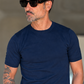 MAGLIA BLU  TELAMIRA EFFETTO LANA MEZZA MANICA