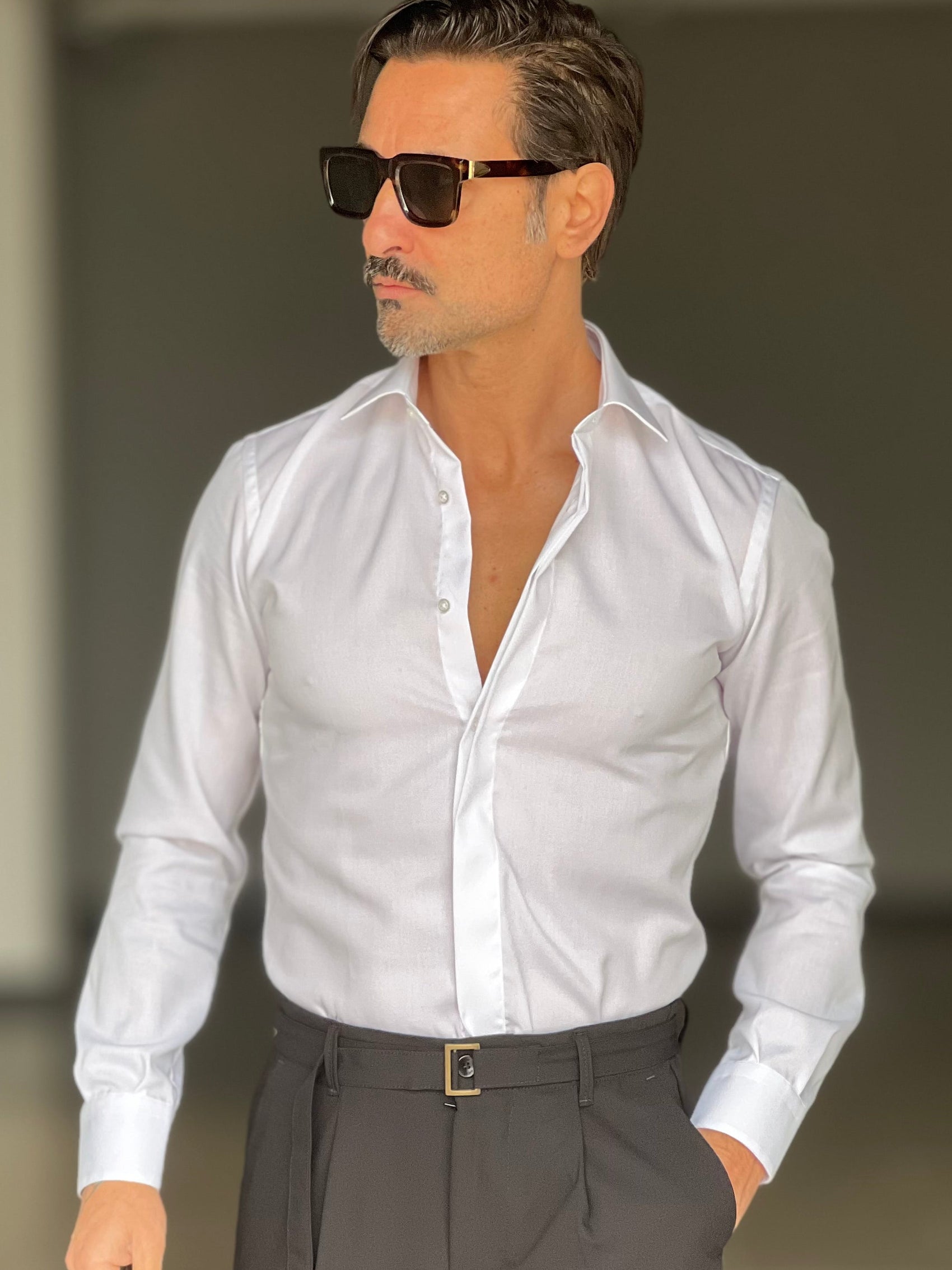 CAMICIA DEPOT BIANCA FINTA COPERTA  COTONE DOPPIO RITORTO