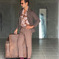 WHITE VISCOSE TROUSERS WITH REGULAR BOTTOM